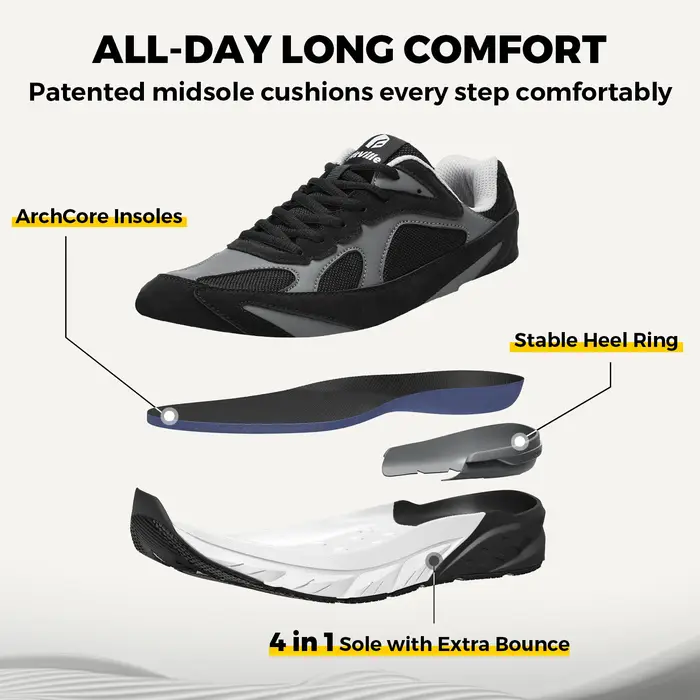 Chaussures de marche Fitville à design large pour hommes