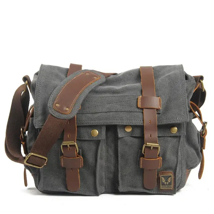 Sac pour appareil photo avec sac en cuir véritable, messager à bandoulière pour photographie décontr