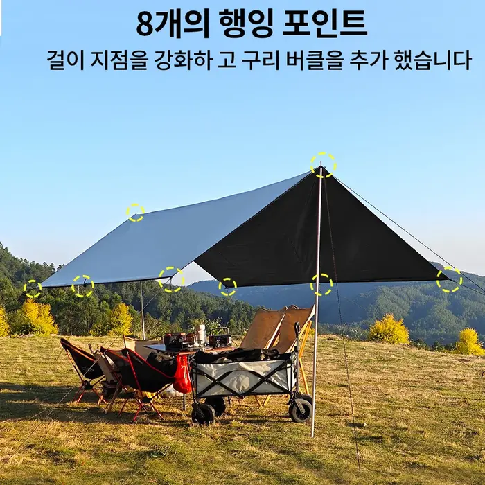 Bâche de Camping à revêtement noir, tente étanche 3x5 3x4m 3x3m, auvent d'extérieur, randonnée plage, bâche revêtue noire