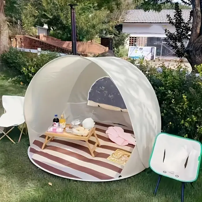 Tente de plage portable à montage rapide, tente de plage pratique à ouverture rapide, tente de plage légère à protection UV, tente de plage pop-up, tente pare-soleil pour pique-nique