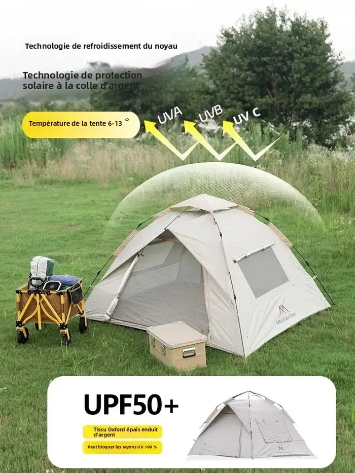 MOUNTAINHIKER extérieur avec fenêtres tente entièrement automatique ouverture rapide