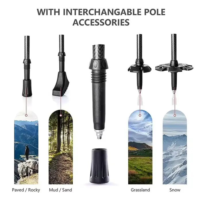Bâtons de randonnée Naturehike, 1 pièce, bâton de randonnée pliable en fibre de carbone, bâtons téle