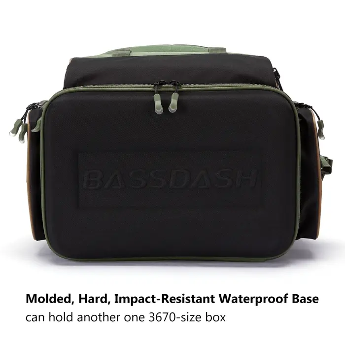 Bassdash-Sac à dos vert armée avec housse de protection contre la pluie, matériel de pêche lancé SD2