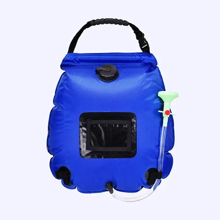 Sac de douche solaire 20L, sac d'eau portable pour le camping avec tuyau et buse pour la randonnée,