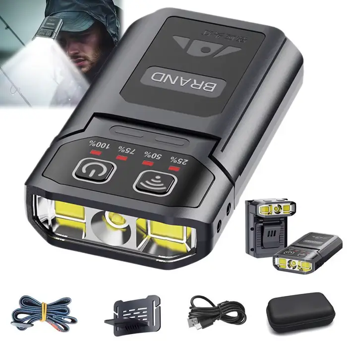 Lampe frontale LED à clipser sur casquette