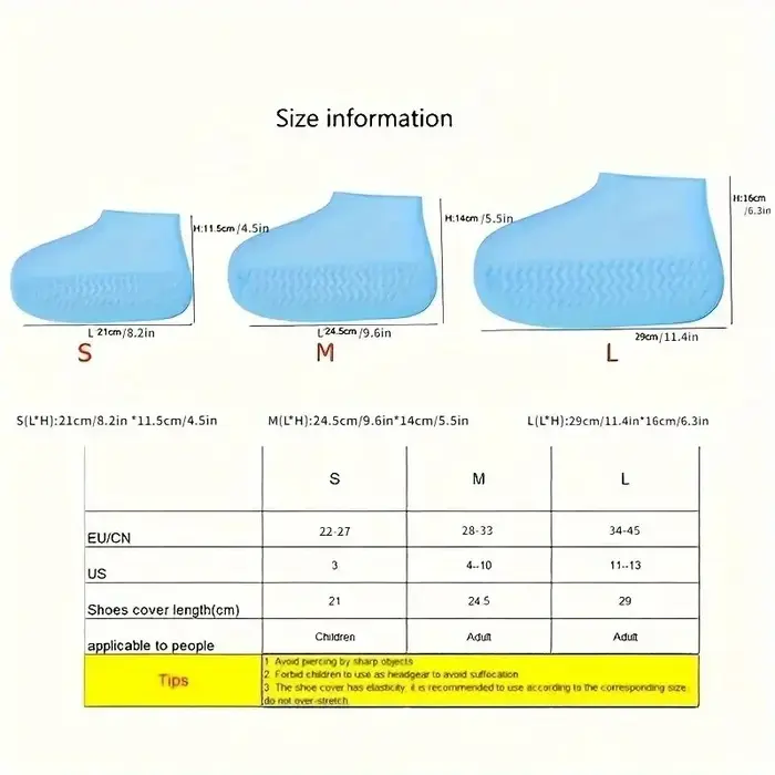 Couvre-chaussures imperméables en silicone pour une utilisation en extérieur