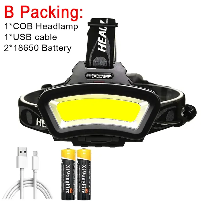 Lampe frontale large LED COB