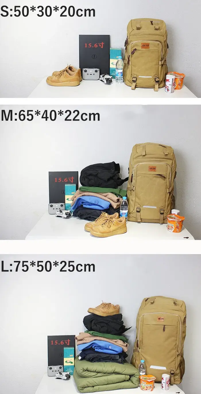 Sac à Dos de Voyage en Toile de Grande Capacité, Décontracté, dehors, Randonnée en Plein Air, Camping, Voyage d'Affaires, Bagage