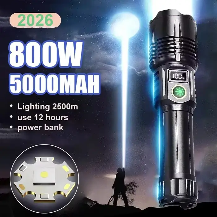 Lampe de poche LED haute puissance 800 W 300000 Lm puissante