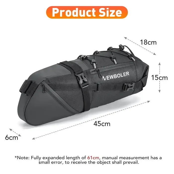 NEWBOLER sac de vélo étanche 10L grande capacité sac de selle