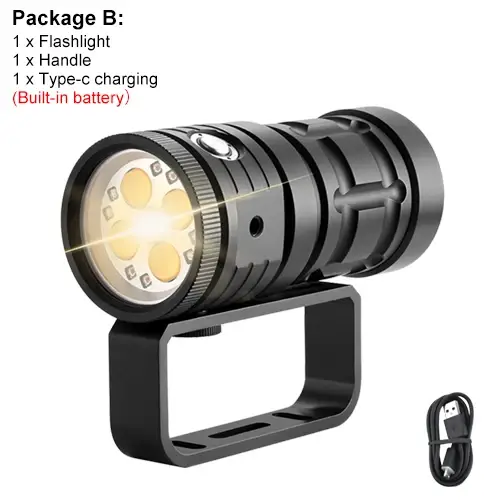 Asafee D16 100M lampe de poche sous-marine de plongée profonde 120 degrés lumière de remplissage lumineuse lampe étanche Rechargeable double interrupteur 3 Mode