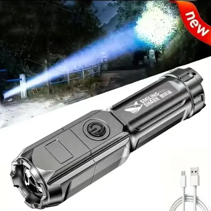 Puissante lampe de poche LED Rechargeable USB 18650 étanche Zoom pêche chasse 100000