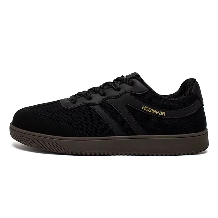 HOBIBEAR baskets à bout large chaussures de marche unisexes à lacets tissu baskets décontractées ant