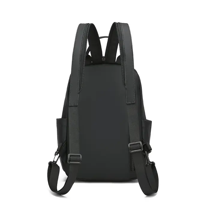 Mode mâle petit sac à dos Durable en cuir PU souple hommes sac à dos décontracté adolescent sangles zippées sac de poitrine sac à bandoulière SAC