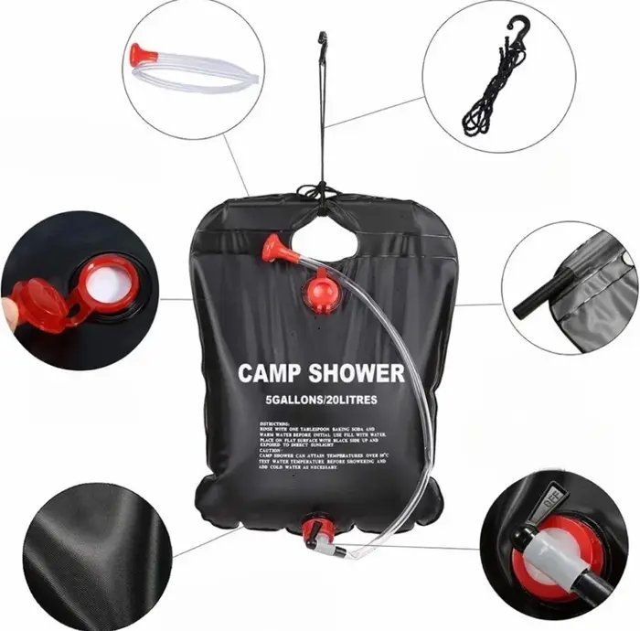 Sac de douche solaire pliable 20/40l