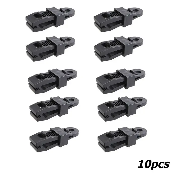 Pinces de tente coupe-vent, 10 pièces, pinces pour bâche de tente et d'auvent pour auvent et Camping