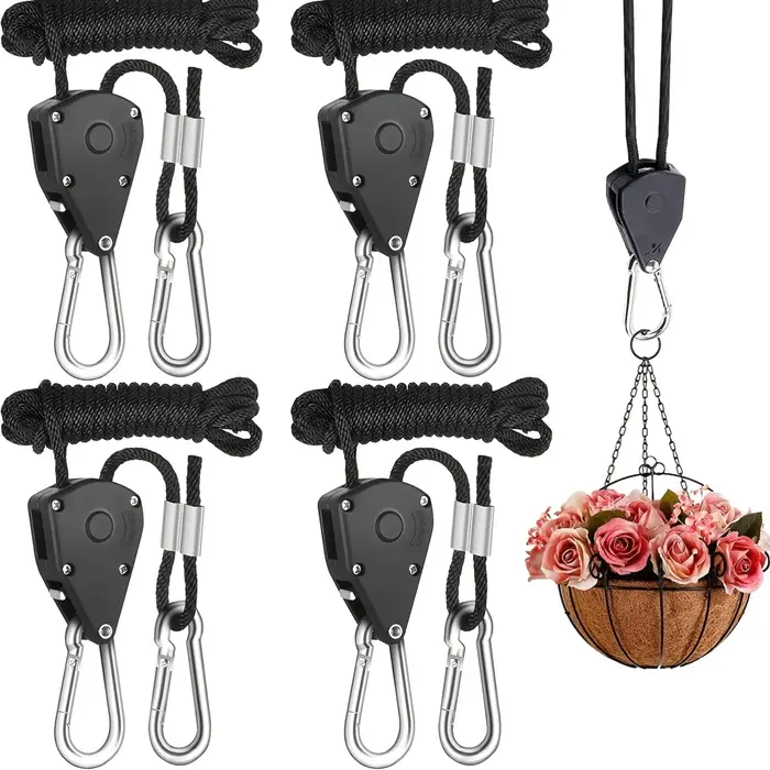Clip de corde à cliquet robuste - Accessoire de tente pour levage sécurisé