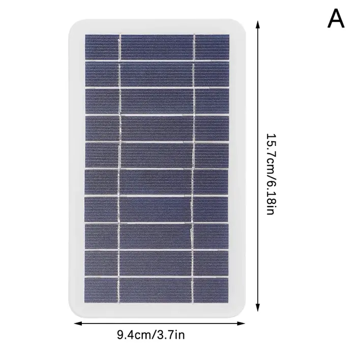 Panneau solaire 2W 5W avec USB, étanche, pour randonnée en plein air et Camping, batterie Portable, 