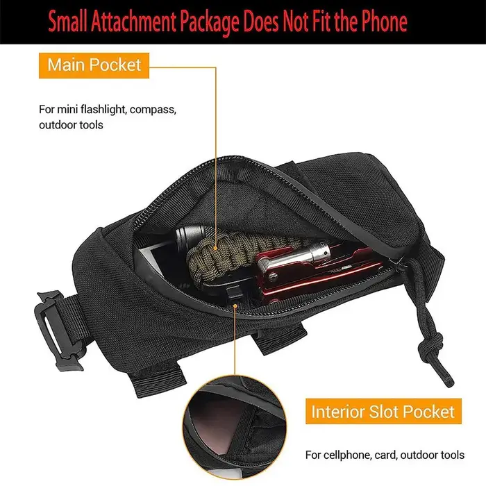Sac à dos avec sangle, support pour téléphone, sport, course à pied, Camping, randonnée, chasse, accessoires, organisateur, pochette de taille pour outil EDC