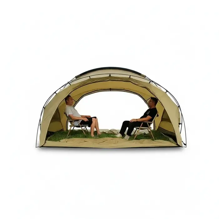 Tente hémisphérique, tente dôme imperméable en nylon 40D, 350 x 300 x 170 cm, grande tente familiale de camping d'extérieur quatre saisons