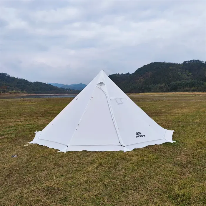 500PRO Tipi tente chaude avec poêle ignifuge Jack 5 ~ 8 personnes télescopes pour équipe familiale s