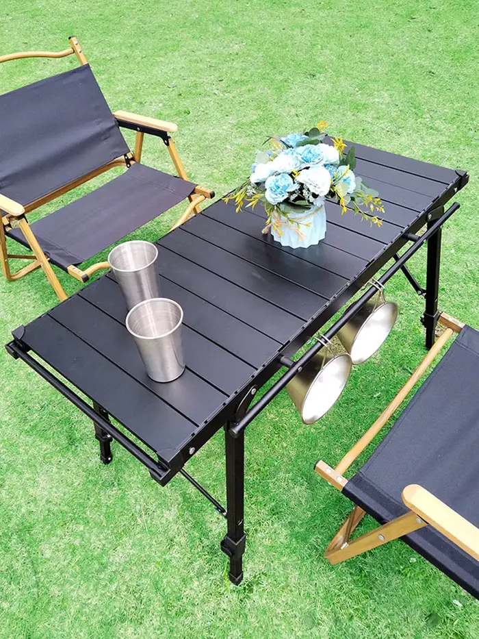 Lohascamping Camping pliant multifonctionnel IGT table ensemble complet rouleau brasero table jambe 