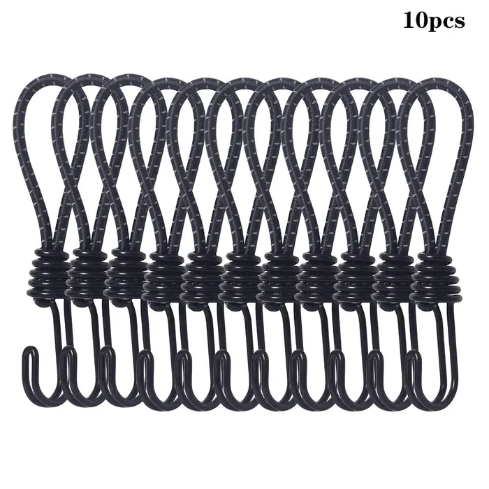 5/10 pièces tente corde élastique cordon crochet polyvalent Camping en plein air auvent bâche tente fixation cordon chaîne mousqueton crochets accessoires