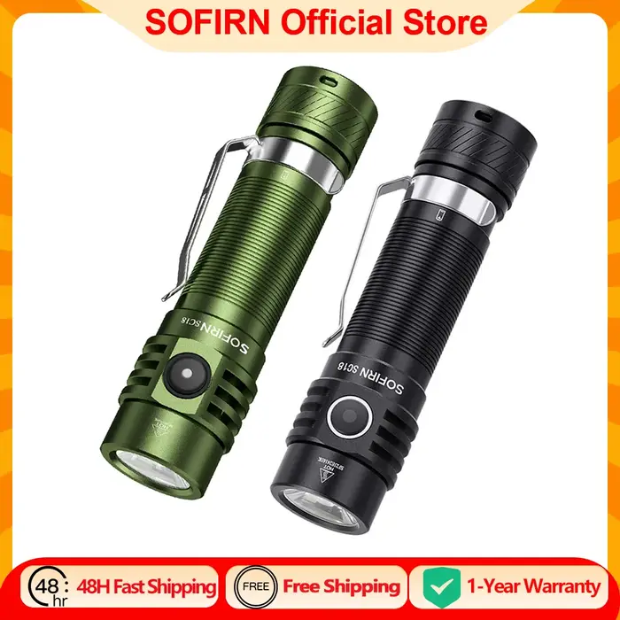 Lampe torche EDC Sofirn SC18 1800lm rechargeable par USB-C