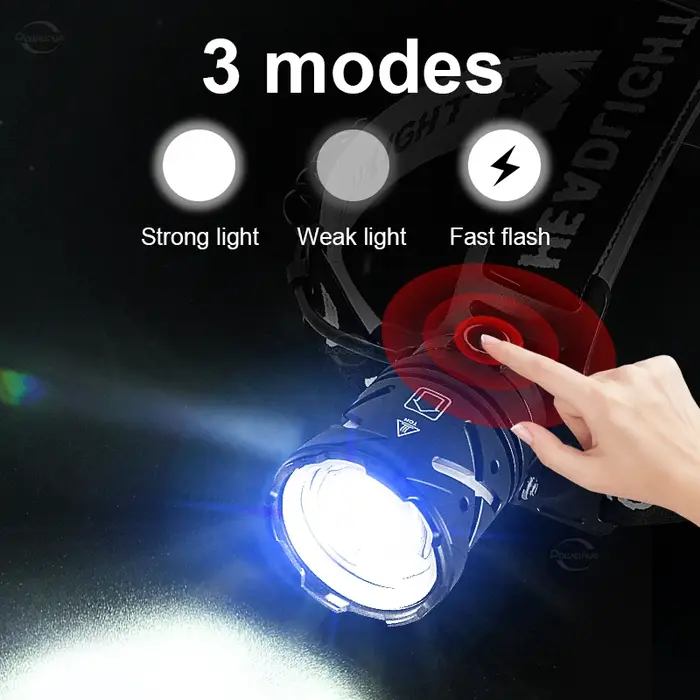 9000000LM lampe frontale Ultra puissante lanterne avant lumière Rechargeable Type C