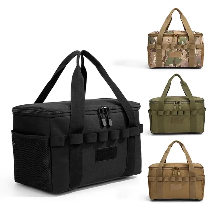 Sac tactique de camping en plein air - Sac de rangement multifonctionnel de grande capacité 14L pour outils et équipement de pique-nique avec plusieurs compartiments