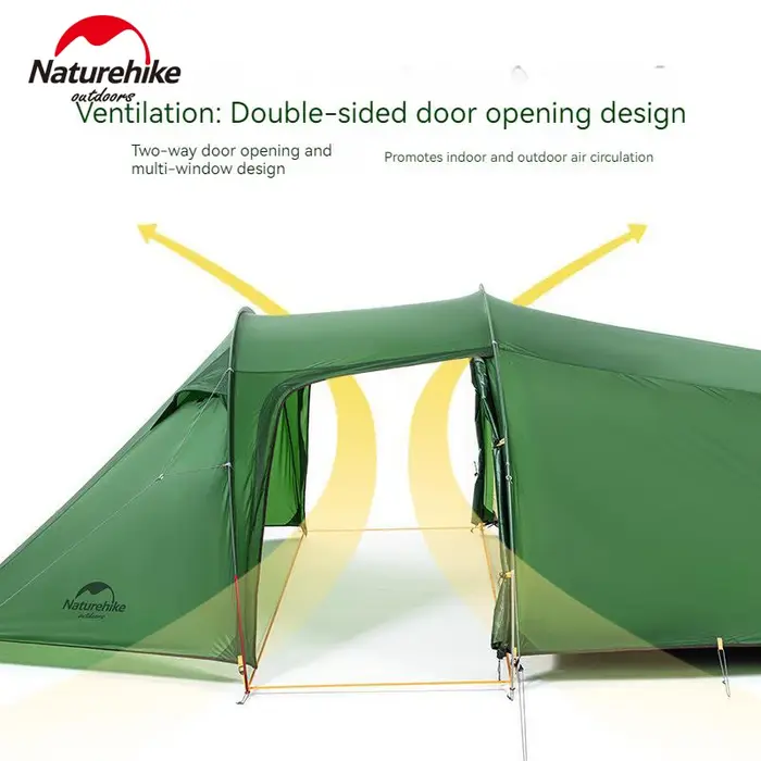 Naturehike Opalus Tunnel tente de Camping ultralégère 3 personnes voyage familial randonnée en plein air 4 saisons