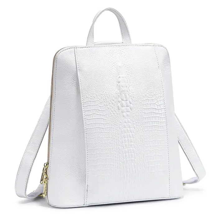 Zency Sac à dos 100% cuir véritable pour femme