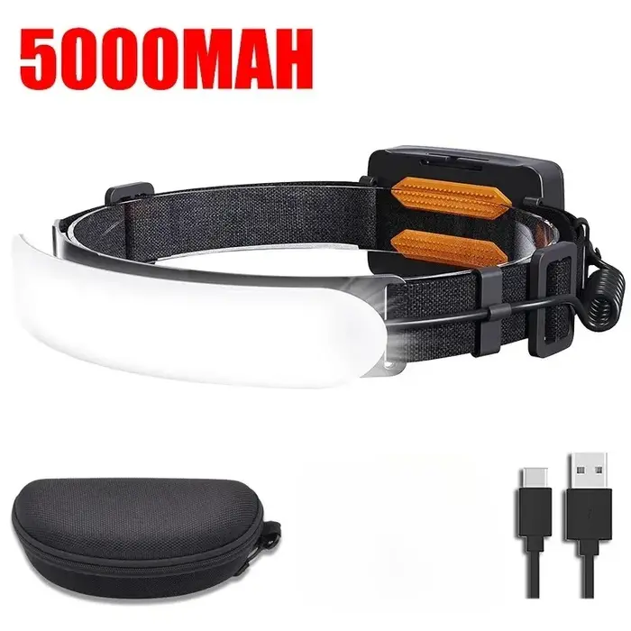 Lampe frontale rechargeable, 230 ° Lampe frontale à faisceau large LED pour adultes, équipement de