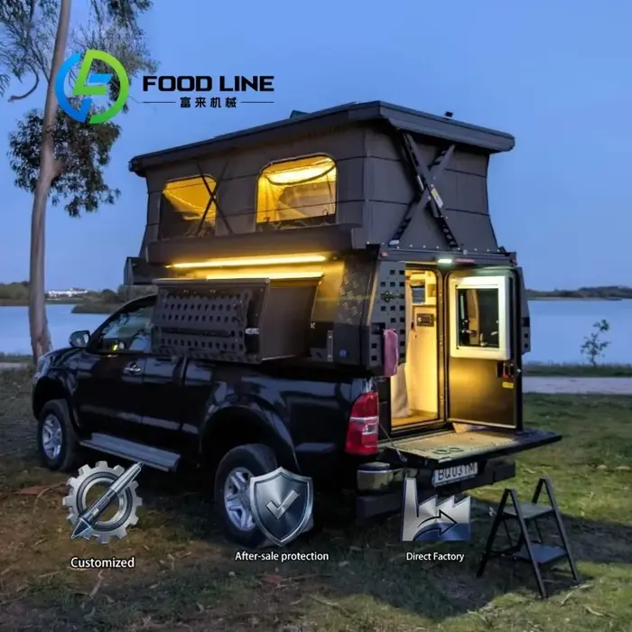 Camper de randonnée escamotable avec douche pour le camping hors route et les aventures de voyage, p