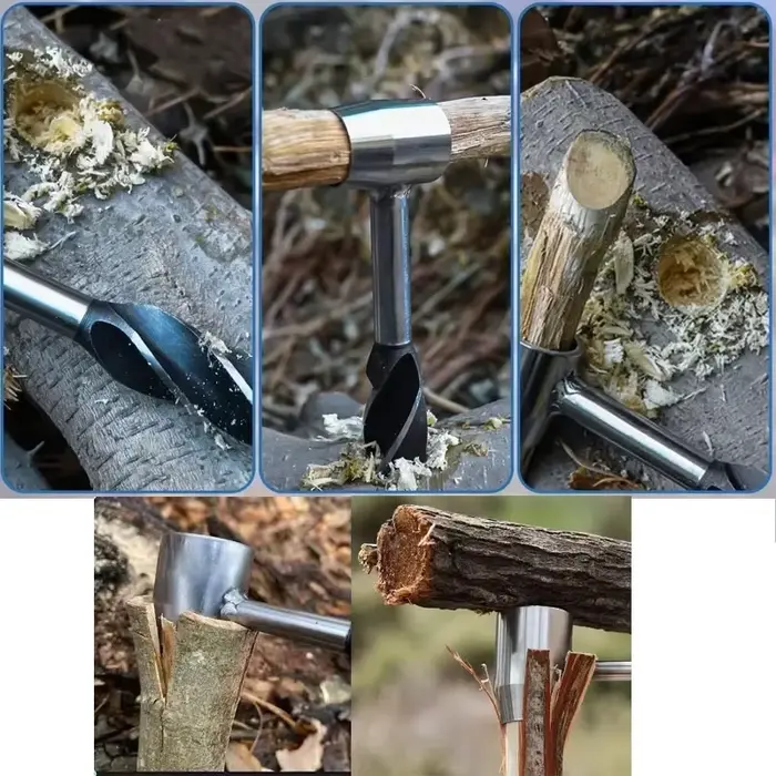 Clé à tarière, perceuse à main de survie en plein air, équipement de survie, outil de sport, artisanat de Jungle, accessoires de Camping Bushcraft