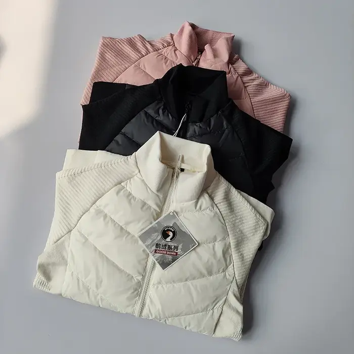 Doudoune légère en duvet d'oie pour femme, col montant, coupe couvertes, manteau chaud, sports de lo