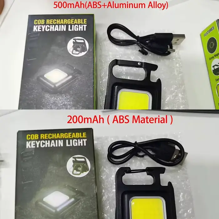 Mini lampe de poche LED COB, porte-clés EDC Super lumineux, lampe de poche d'urgence pour Camping en