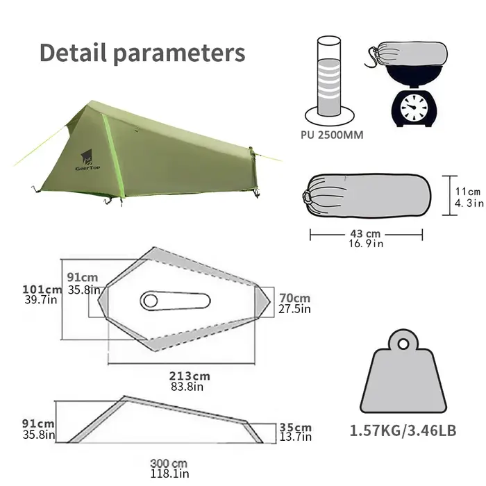 Tente ultralégère pour une personne