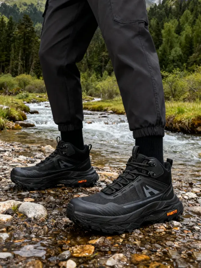 HUMTTO bottes de randonnée hommes chaussures de chasse imperméables maille tactique désert Combat cheville