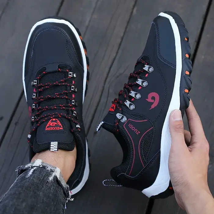 Bottes de randonnée baskets noires pour hommes chaussures d'alpinisme imperméables et durables