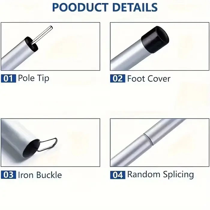 (2m/2pcs) Poteaux de tente réglables