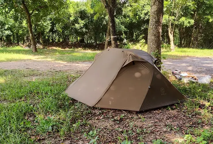 Tente de camping professionnelle légère, tempête imperméable, 2 personnes, noire, trekking, livrée a
