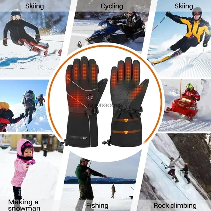 Gants chauffants de ski, chauffe-mains d'hiver, batterie Rechargeable 5000mah, gants de moto pour ho