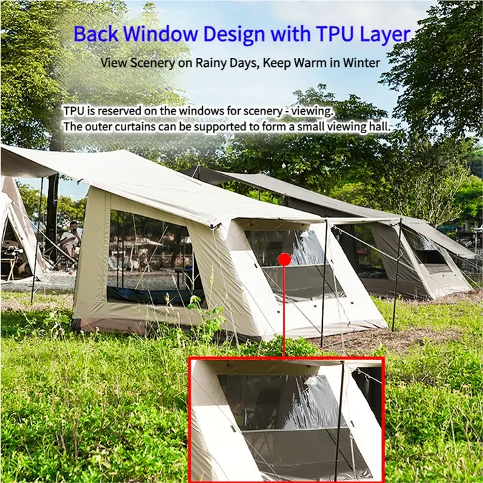 Tente de tourisme gonflable pour le camping et les voyages avec design de piscine intégrée