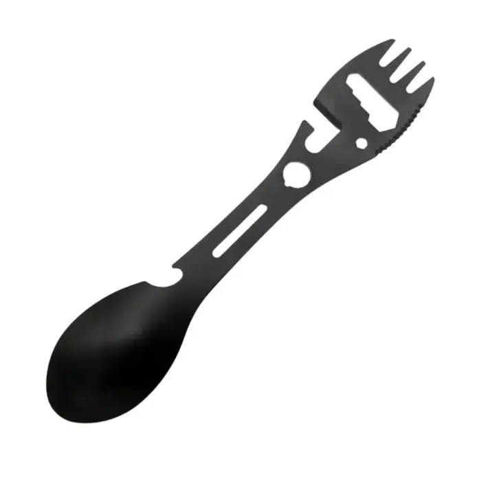 Outils de survie en plein air 5 en 1, kit EDC multifonctionnel pour le camping, fourchette, couteau,