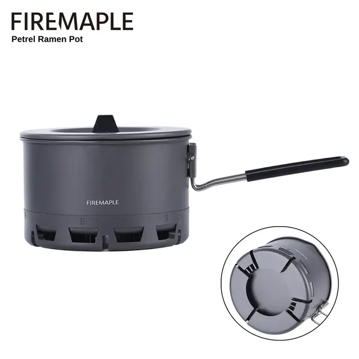 Pot Ramen Petrel en érable de feu, échangeur de chaleur ultraléger, Pot Portable léger pour randonné