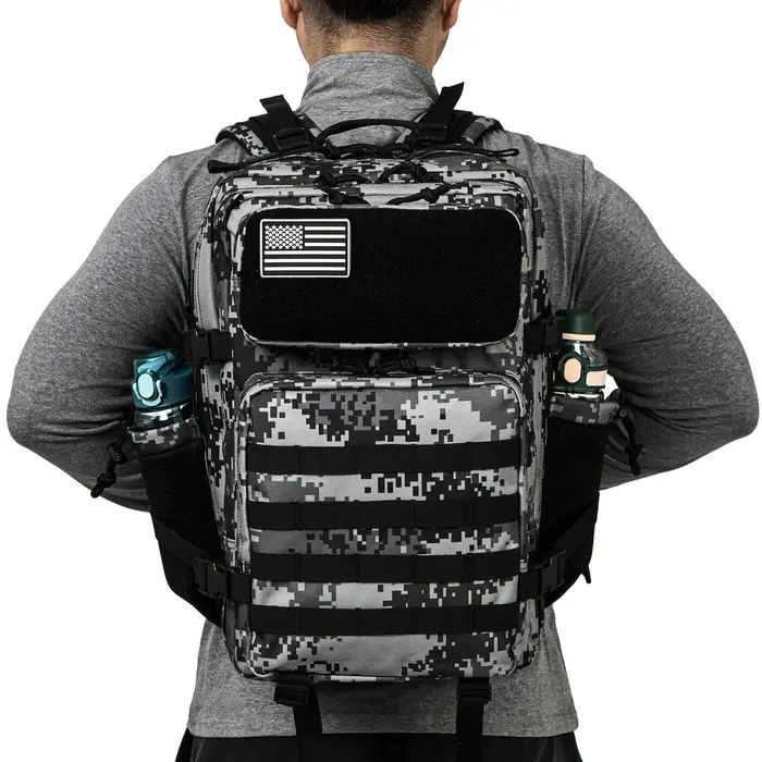 Sac à dos DulBackpack pour hommes et femmes, équipement de camping en plein air, sac à dos de randonnée, sac à dos de survie, sacs à dos de voyage, sac d'école, 45L