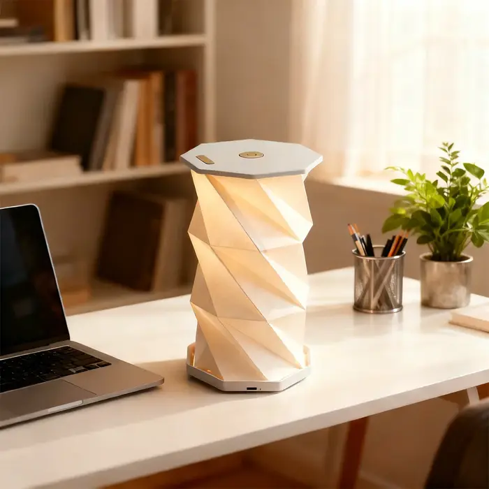 Lampe de Table pliable Portable lampe de lecture Dimmable bureau papier décor à la maison Table de c