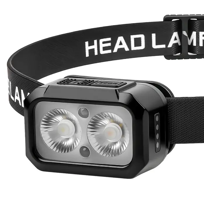 PACOONE Lampe frontale LED 3 couleurs