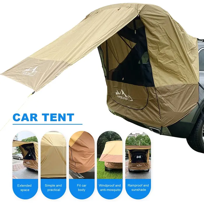 Tente de coffre de voiture de camping en plein air, pare-soleil arrière étanche à la pluie, simple Hurhome pour auto-conduite, camping, randonnée